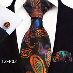 Men's Tie Pocket Square & Cufflinks Set