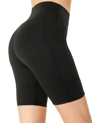 High Waisted Side Pockets Sports Shorts Yoga & Biker Shorts