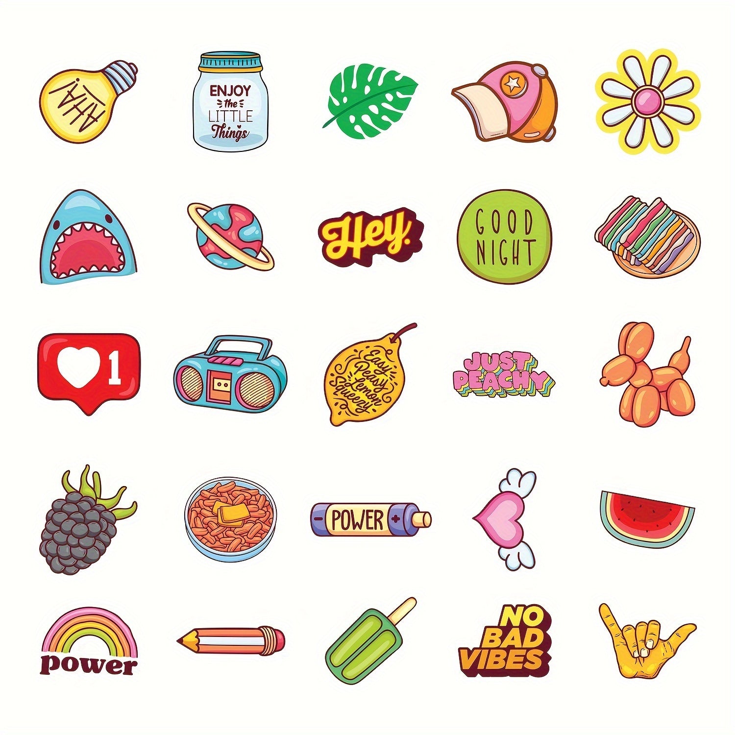 50pcs Water Bottle Stickers Waterproof Laptop Skateboard Computer Stickers