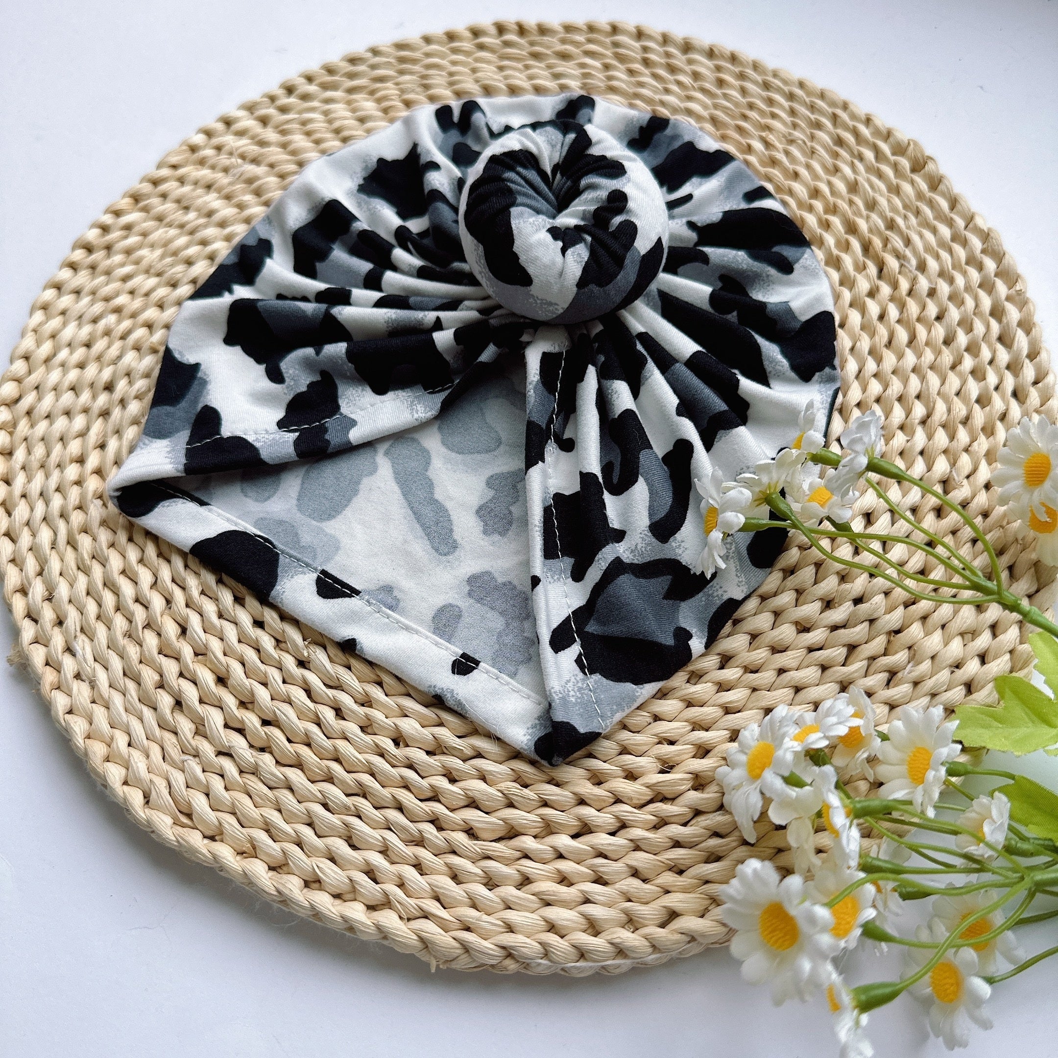 Baby Leopard Print Headband Soft Hat for Newborns