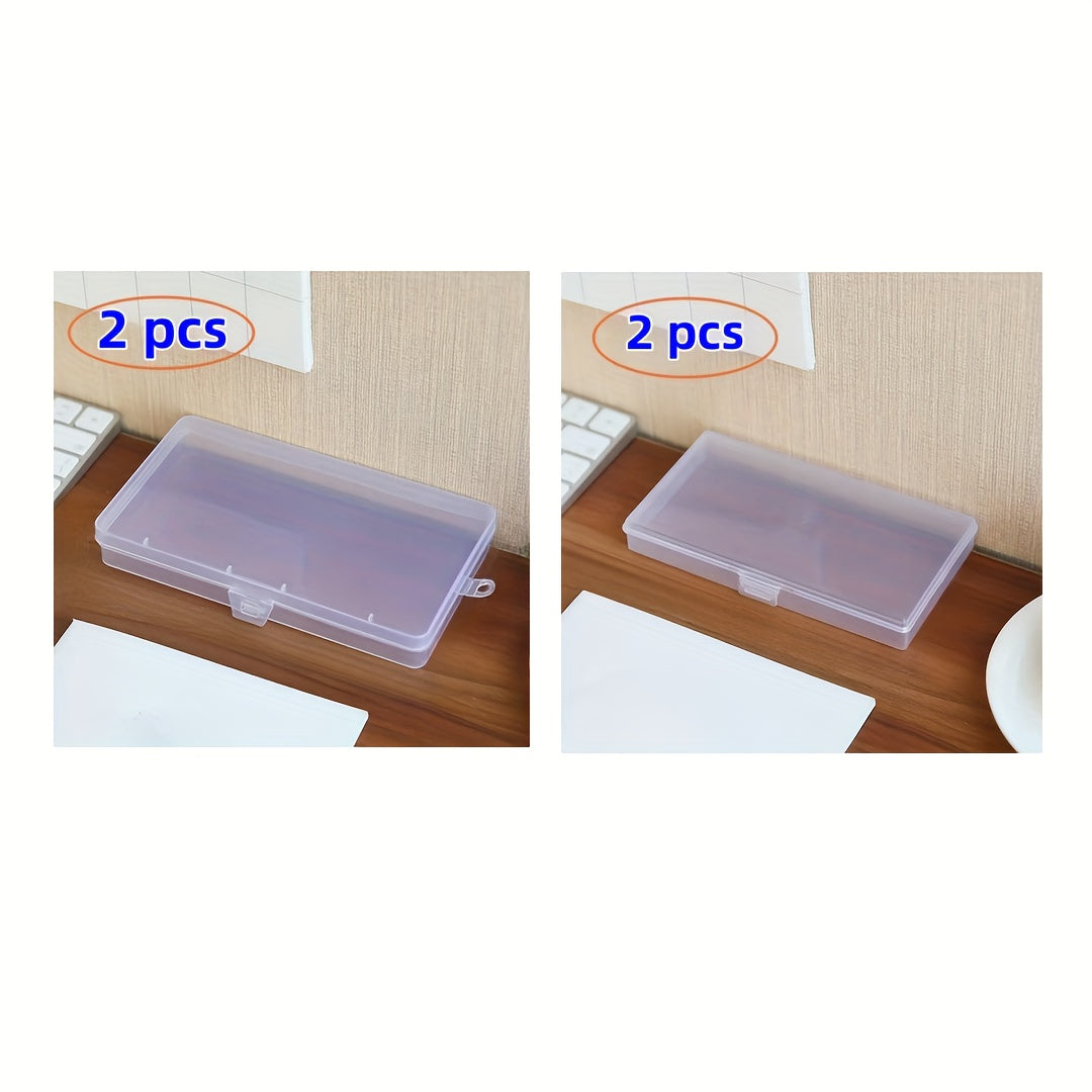 4pcs Transparent Storage Box Flip Case Organizer Jewelry Container