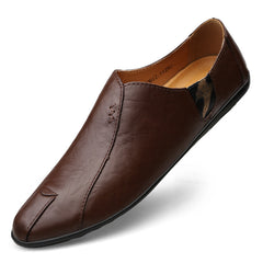 Men's Leather Loafer Shoes Comfy Slip On Shoes