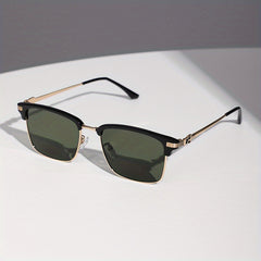 Square Frame Sunglasses Thin Metal Temple Glasses UV400