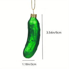 Glass Cucumber Christmas Pickle Ornament Traditional Decor