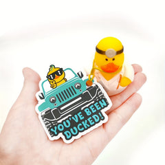 35 Duck Tag Game Cards with Rubber Bands - You've Been Ducked!