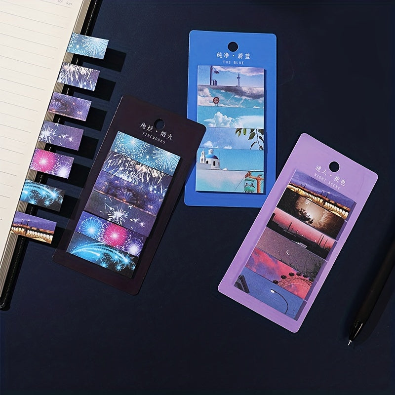 120 Sheets Scenery Sticky Note Index Tags Variety Pack