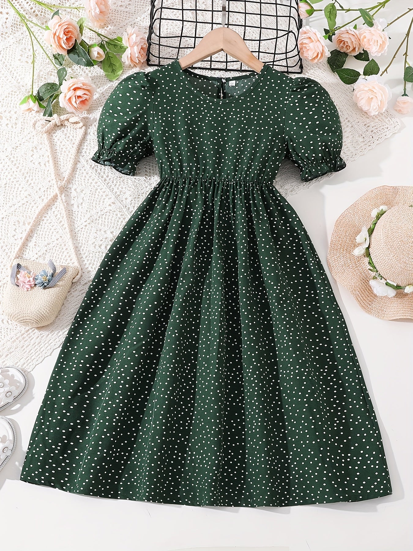 Girls Polka Dot Princess Dress - Party Beach Vacation Teen Summer Clothes