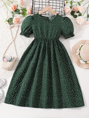 Girls Polka Dot Princess Dress - Party Beach Vacation Teen Summer Clothes