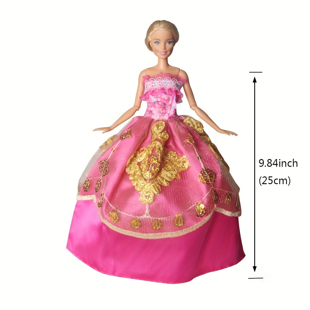5pcs Doll Wedding Gowns & Party Dresses Polyester