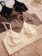 Seamless Solid Bra & Panties Set Women's Lingerie