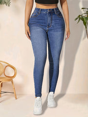 Water Ripple Embossed Skinny Jeans Women's Denim Jeans