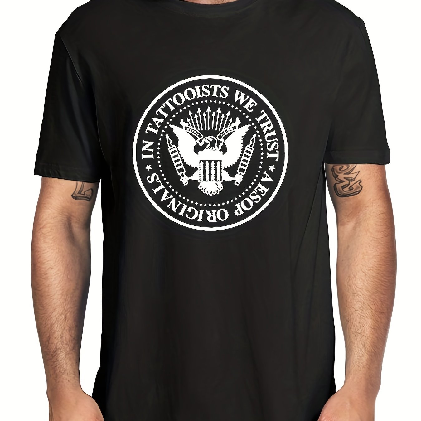 Men's Tattooists Print T shirt Casual Tee