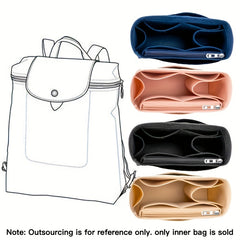 Pocket Organizer Insert Bag Felt Cloth Zipper Cosmetic Storage Bag