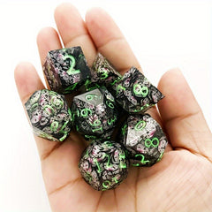 7pcs Resin Butterfly Luminous Dice Polyhedral Sharp Dice Creative Desktop