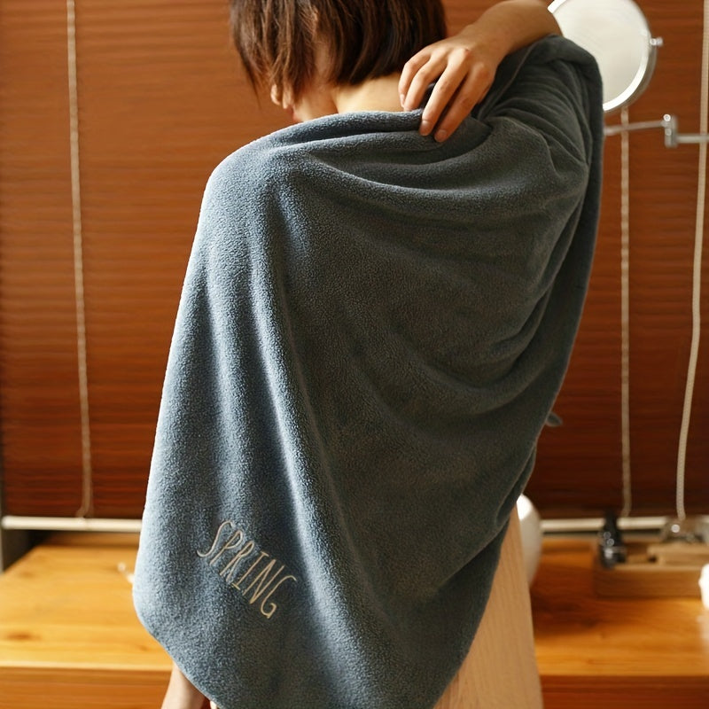 Dark Coral Fleece Embroidered Bath Sheet Soft Face Washing Bath Sheet