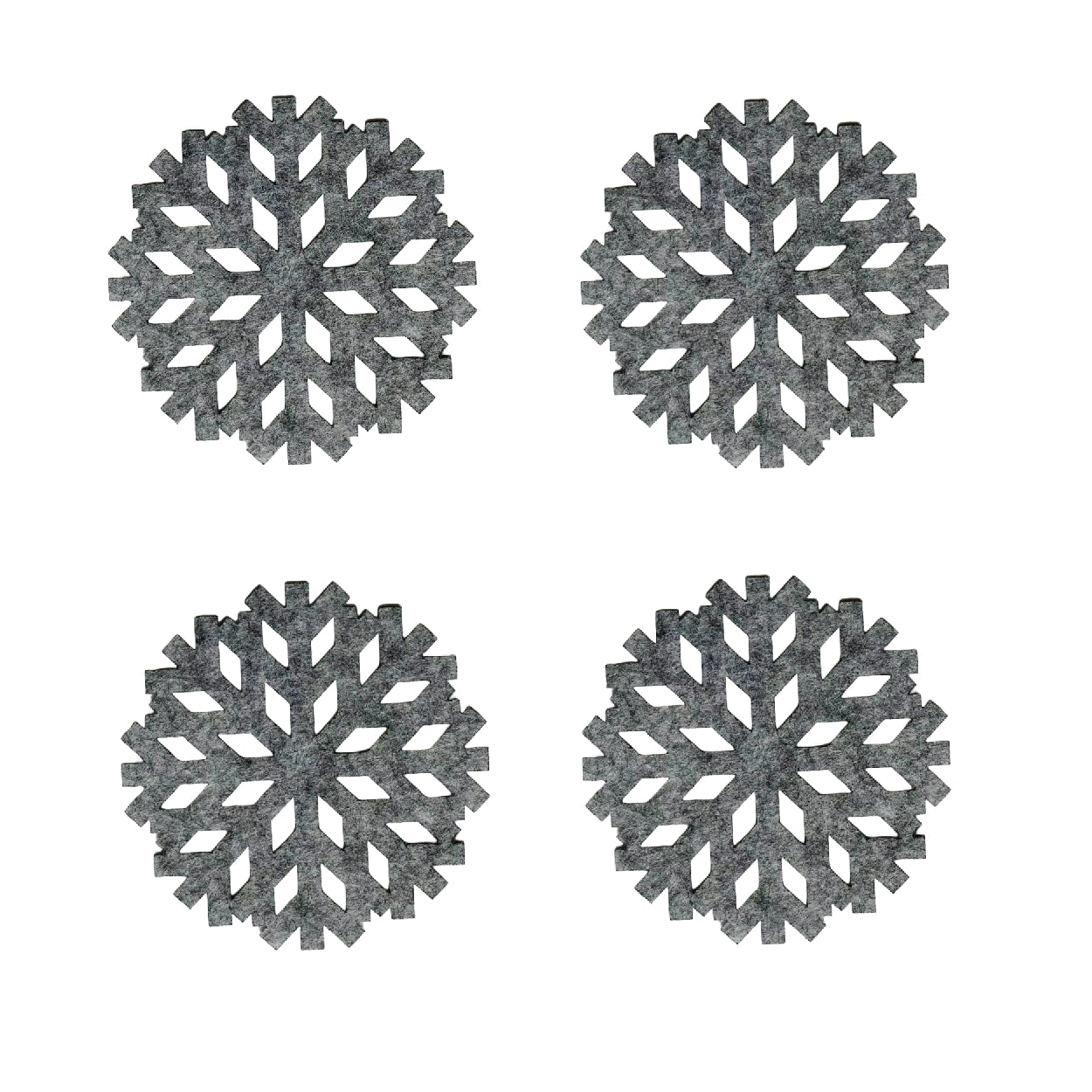 8pcs Round Christmas Mat Snowflake Felt Coaster Placemat