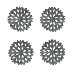 8pcs Round Christmas Mat Snowflake Felt Coaster Placemat