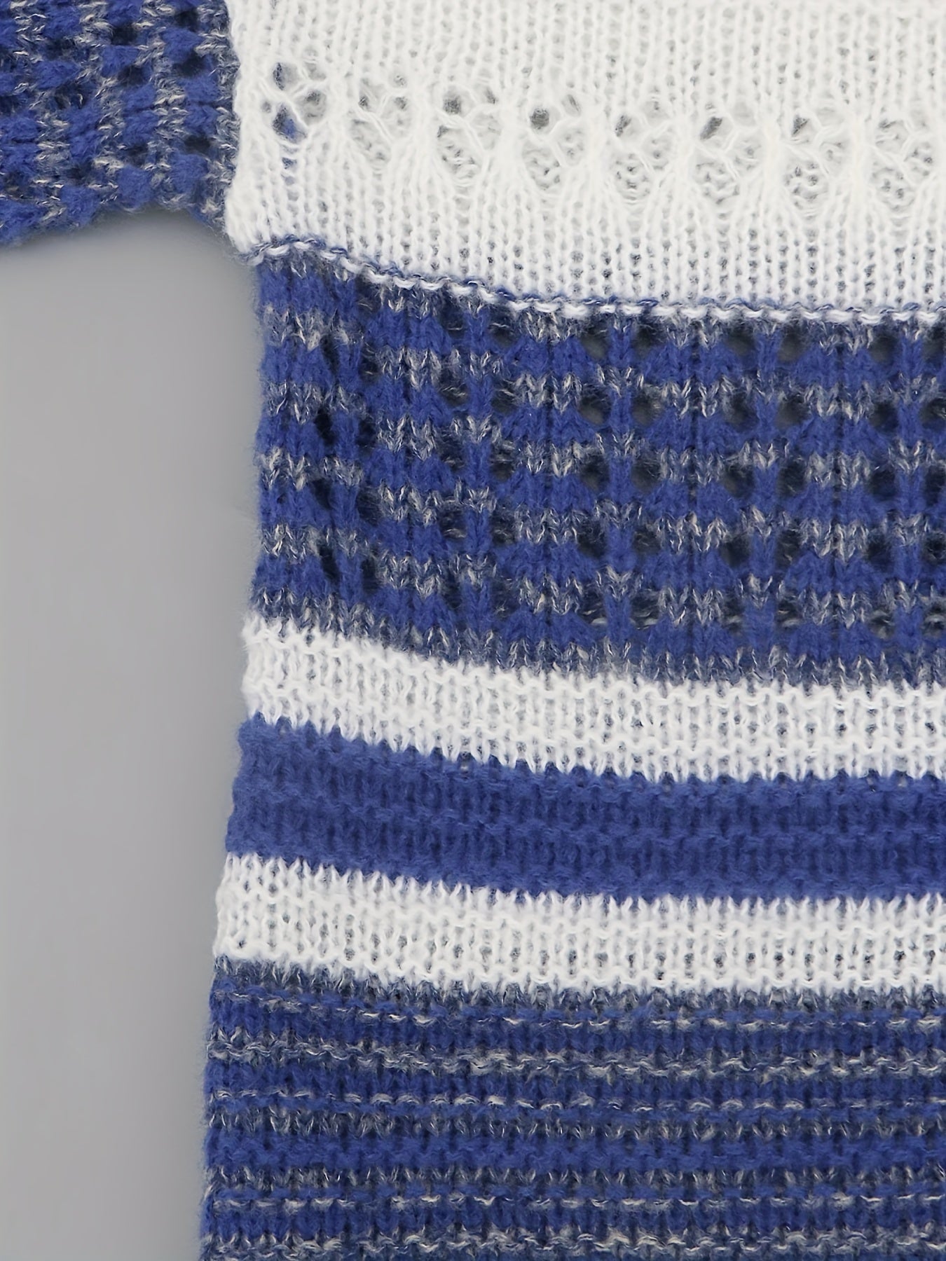 Casual Sweater Women's Plus Colorblock Stripe Print Lantern Sleeve