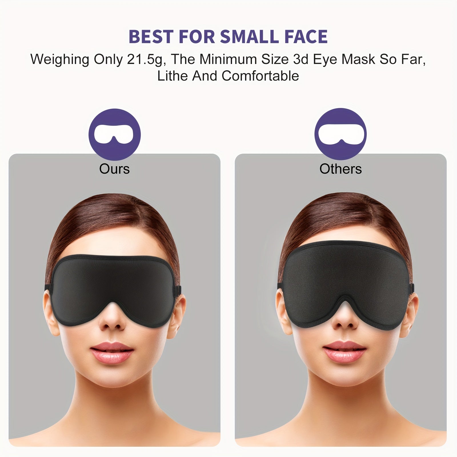 Boniesun Blackout Sleep Mask for Women Men with Carry Bag Mini Size