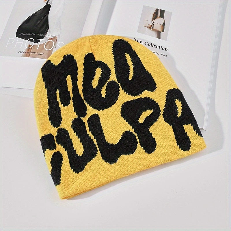 Men's Knitted Hat Hip Hop Street Graffiti Letter Beanie