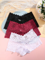 3 Pack Lace Boyshorts Panties Women's Lingerie