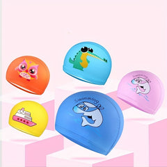 Kids Cartoon Animal Print Waterproof Swimming Cap for Boys & Girls