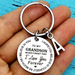 1pc 18in Initial A T Stainless Steel Engraved Keychain