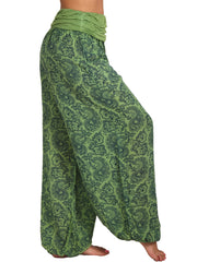 Paisley Print Wideband Waist Pants for Spring & Summer