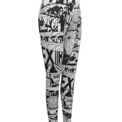 Graffiti Print Skinny Leggings Stretchy Casual Leggings Women's Clothing