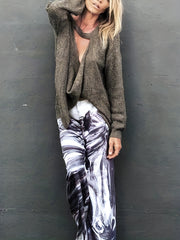 Horse Print Sun Protection Clothing V Neck Cover Up & Pants