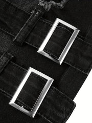 Men's Ripped Biker Jeans Slim Fit Distressed Stretch Denim Pants