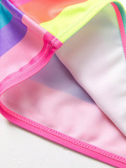 Toddler Girls Colorful Striped Bikini Tankini Swimsuit Set