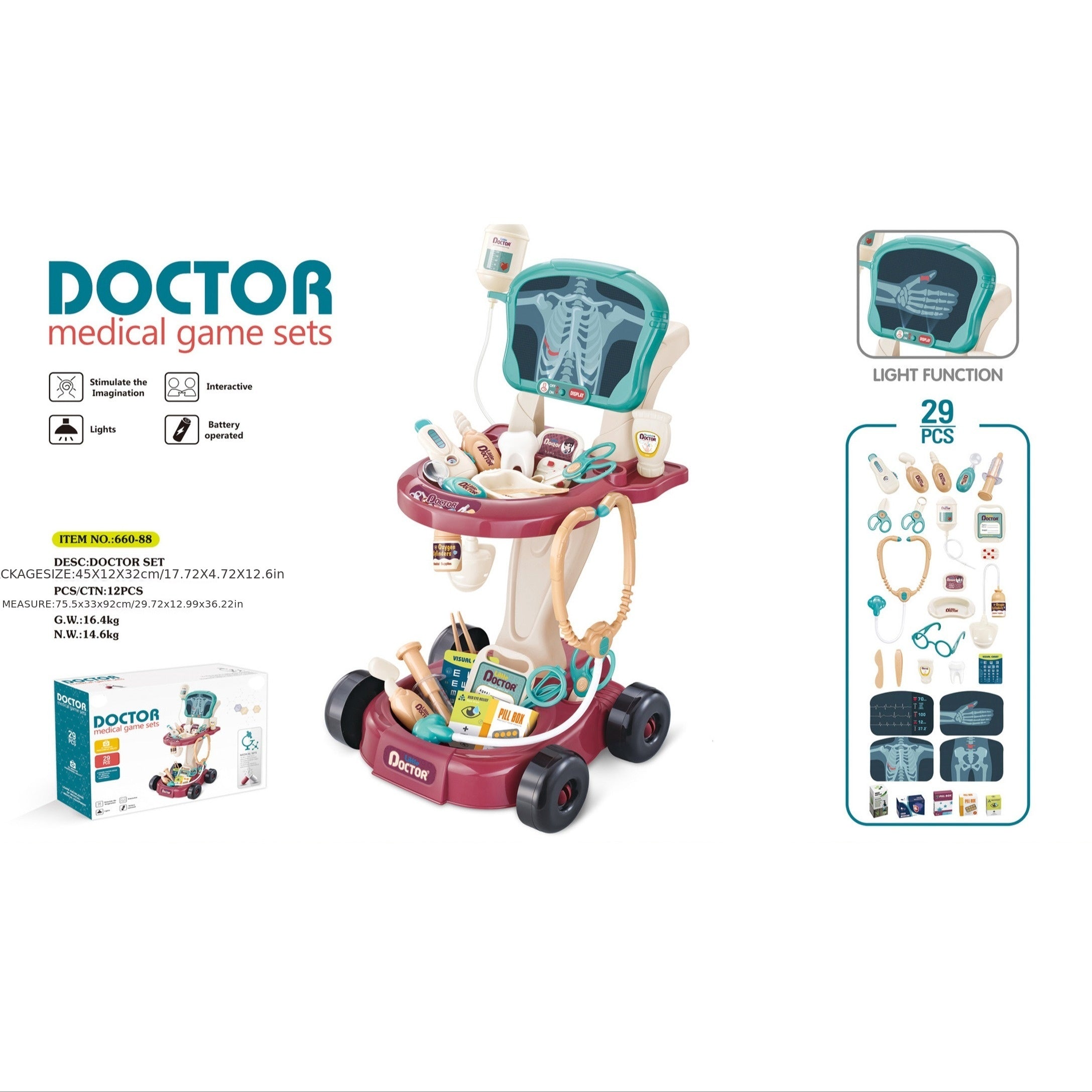 Medical Toy Set with Sound and Light Pretend Play Doctor Toy
