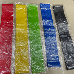 5pcs Yoga Elastic Stretching Belt With Storage Bag TPE Fitness Resistance Belt