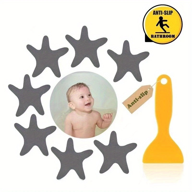6 PCS Anti-Slip Shower Stickers Safety Bathtub Stickers Decals