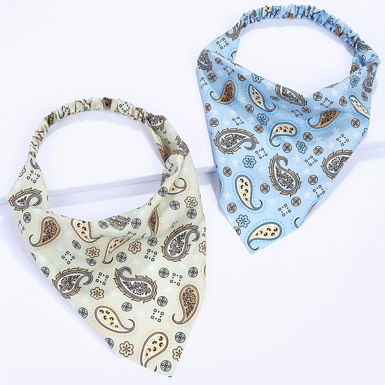 4pcs Paisley Print Head Scarf Triangle Bandanas Hairband Headwrap