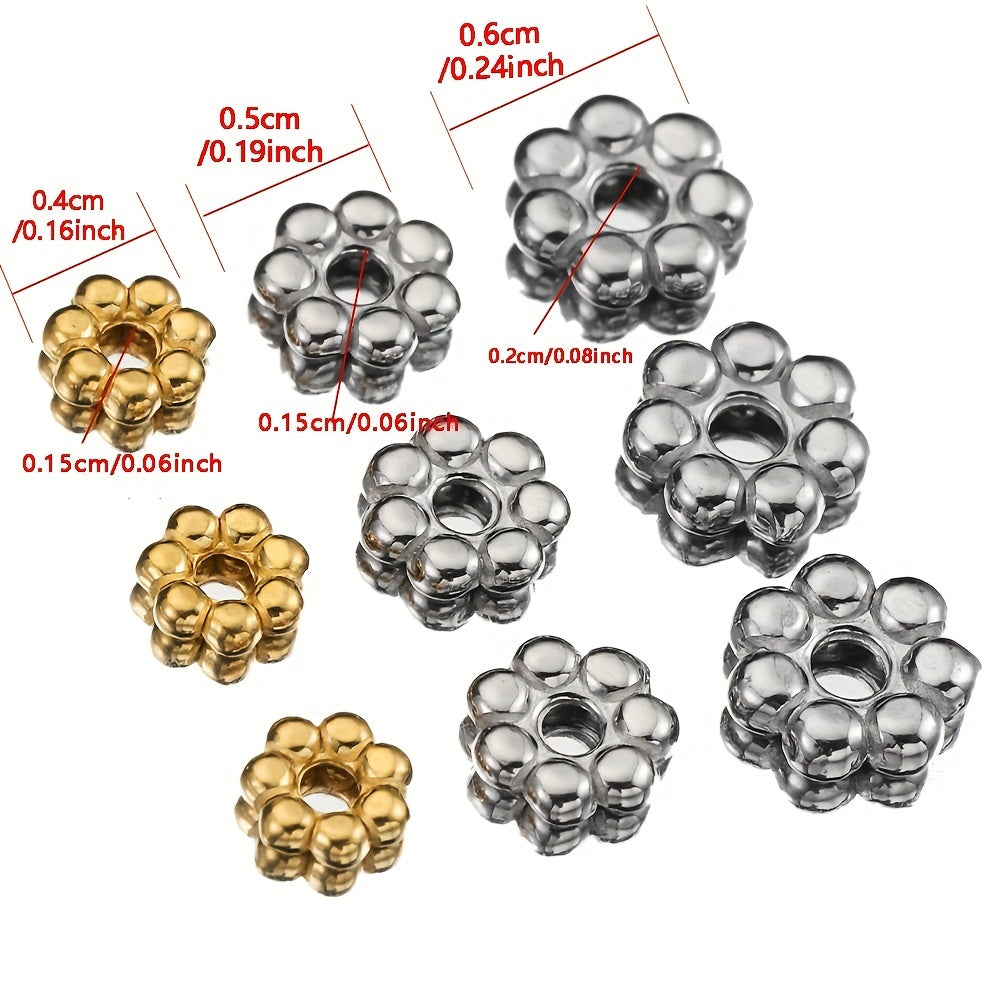 50pcs Golden Daisy Spacer Beads Charms for DIY Jewelry Making