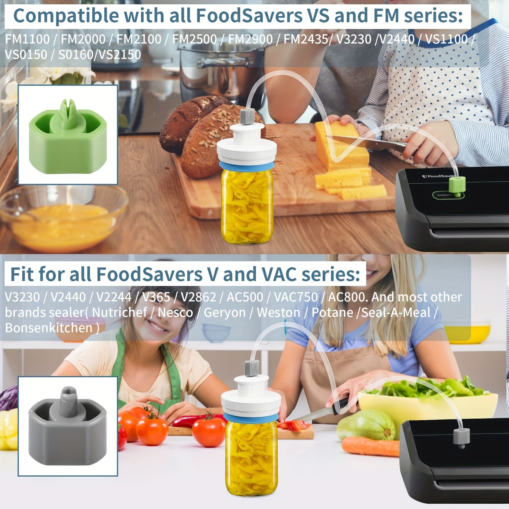 Food Saver Vacuum Sealer Jar Sealer Kit for Canning, Regular & Wide Mouth Jars