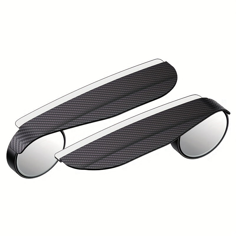2pcs Carbon Fiber Rearview Mirrors Rain Eyebrow Blind Spot Mirror Refle