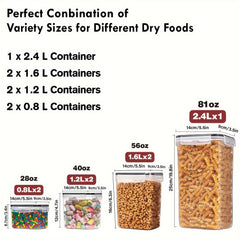 7pcs Airtight Food Storage Containers Plastic Canisters With Labels