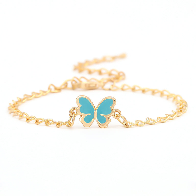 Butterfly Pendant Chain Bracelet Adjustable Minimalist Jewelry for Women