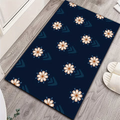 Minimalist Flowers Print Rug Decorative Mat Machine Washable