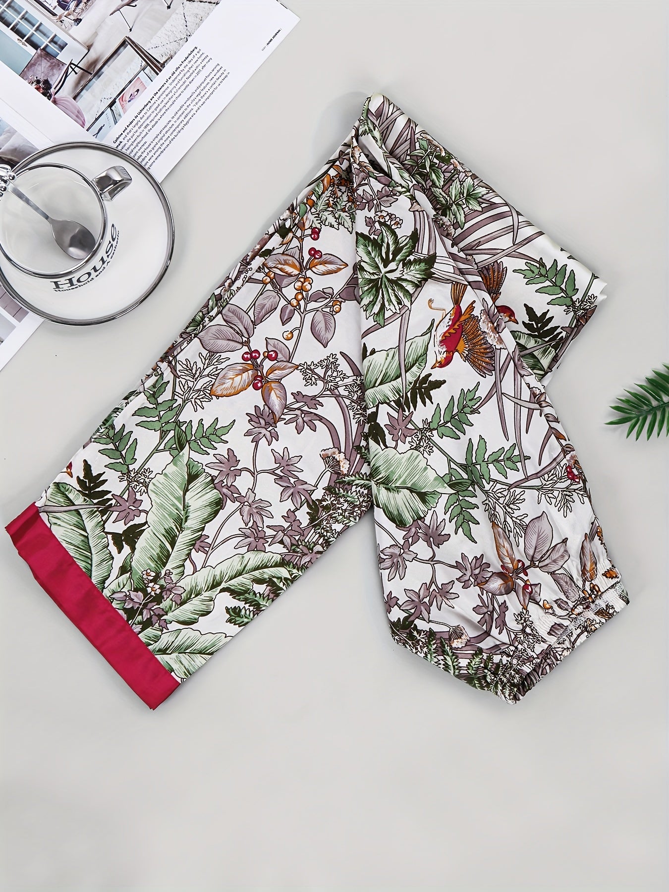 Floral Pajama Set Long Sleeve Top & Pants
