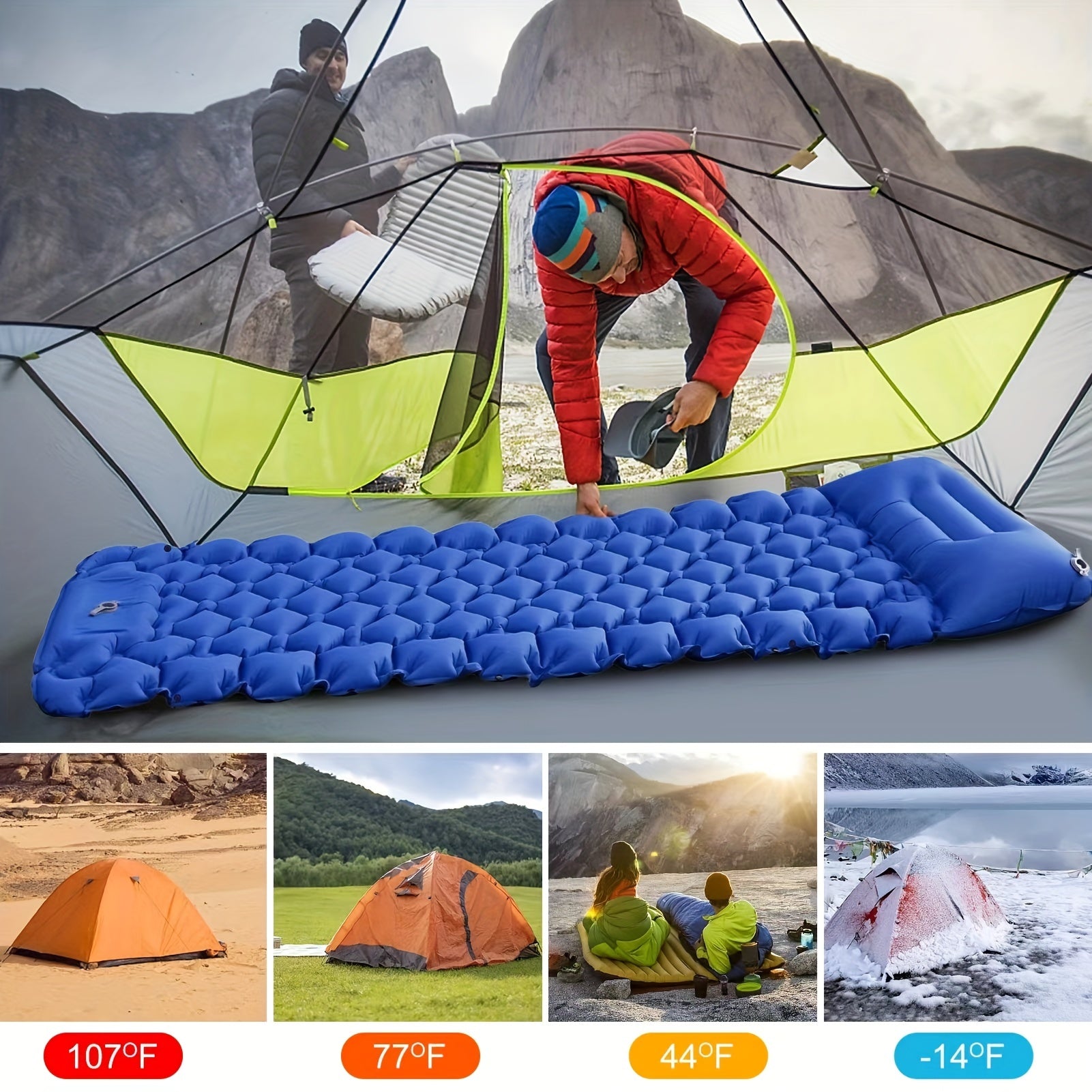 Self Inflating Sleeping Pads for Camping Double Inflatable Mattress