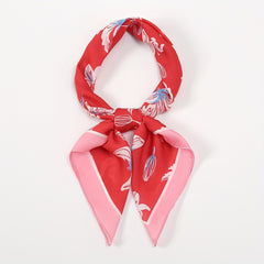 Red Flower Print Bandana Classic Square Scarf Neckerchief Hair Wrap