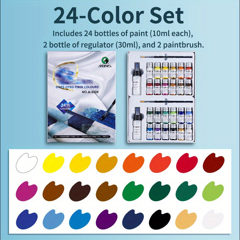 Waterproof Fabric Paint Set 36 Colors Clothes Professional Textile Pigments Kit