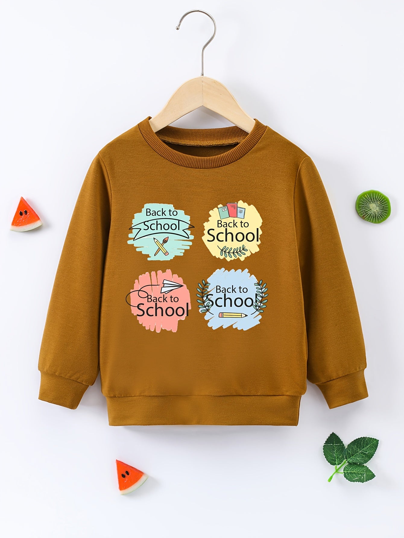 BACK TO SCHOOL Boys Sweatshirt Long Sleeve Crew Neck Tops Kids Clothing