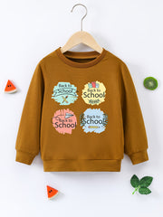 BACK TO SCHOOL Boys Sweatshirt Long Sleeve Crew Neck Tops Kids Clothing