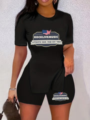 T-shirt & Shorts Set Casual Outfit Spring Summer Women's Clothing