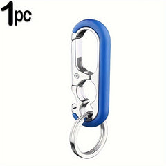 Men Keychain Hook Stainless Steel Bottle Opener Carabiner Climbing Tool